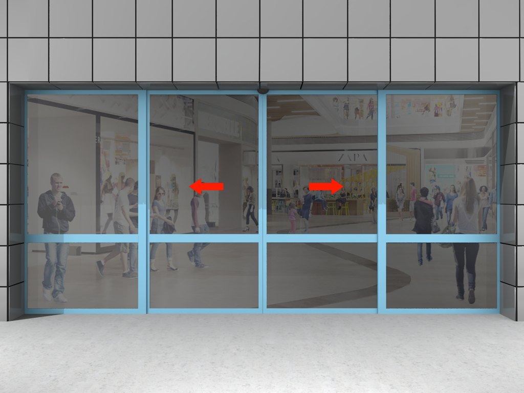 Ikki panelli eshik, ikki harakatlanmaydigan panel bilan